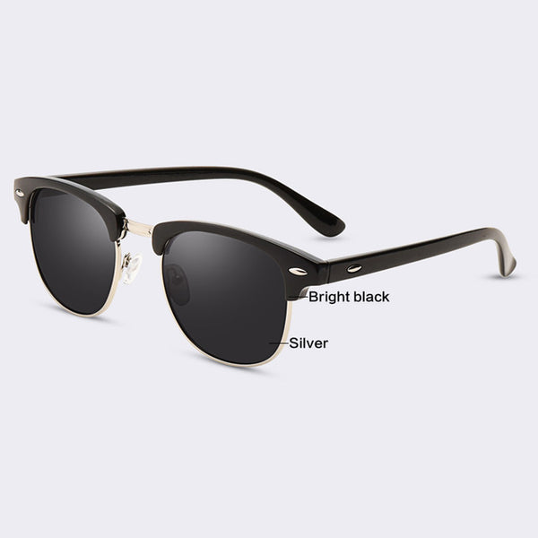 AOFLY CLASSIC Half Metal Sunglasses Men Women Brand Designer Glasses G15 Coating Mirror Sun Glasses Fashion Oculos De Sol PS1580