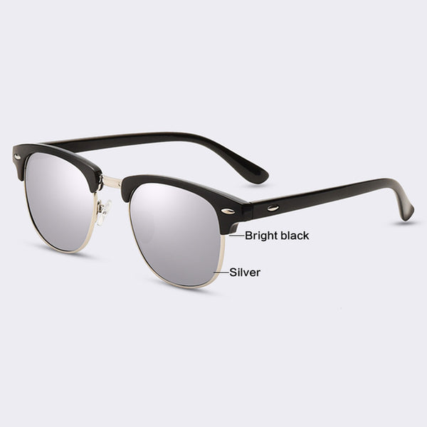 AOFLY CLASSIC Half Metal Sunglasses Men Women Brand Designer Glasses G15 Coating Mirror Sun Glasses Fashion Oculos De Sol PS1580