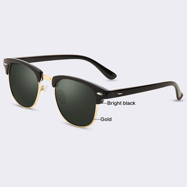 AOFLY CLASSIC Half Metal Sunglasses Men Women Brand Designer Glasses G15 Coating Mirror Sun Glasses Fashion Oculos De Sol PS1580