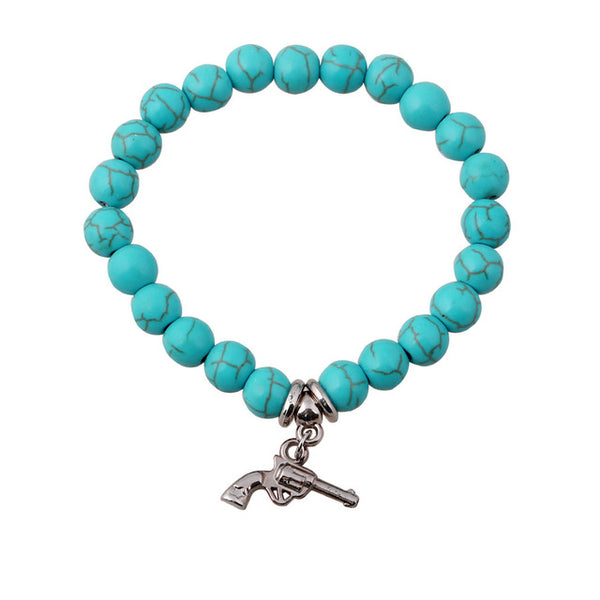 SHEEGIOR Boho Vintage Turquoises Charms Bracelet Men Lovely Tree Snake Owl Pendants Bracelets Bangles for Women Bracelet Jewelry