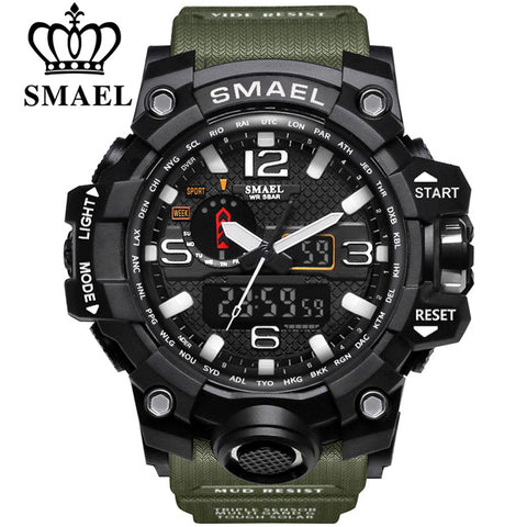 SMAEL Brand Dual Display Wristwatches Military Alarm Quartz Clock Male Gift LED Digital Men's Sports Watch for Men Hours relogio