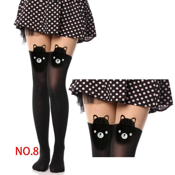 New Sexy Girl's Pantyhose Design Pattern Printed Tattoo Stockings Cat shape 20 Style Sheer Pantyhose Mock Stockings Tights  90cm