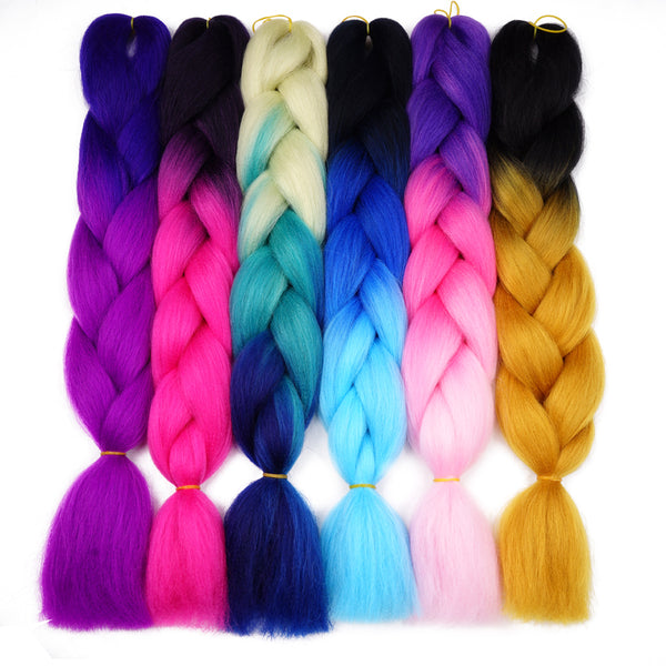 Silky Strands Ombre Kanekalon Jumbo Synthetic Braiding Hair Crochet Blonde Hair Extensions Jumbo Braids Hairstyles