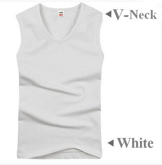 Fashion Brand Men's 95% Cotton O-Neck Tank Tops Summer Male Sleeveless V-Neck Vest 2016 Casual Gilet White / Gray / Black