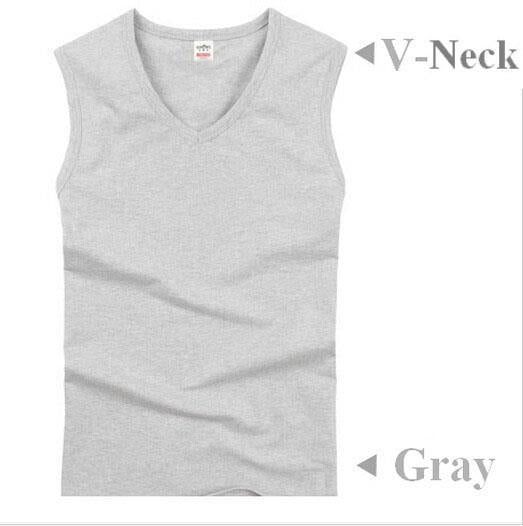 Fashion Brand Men's 95% Cotton O-Neck Tank Tops Summer Male Sleeveless V-Neck Vest 2016 Casual Gilet White / Gray / Black