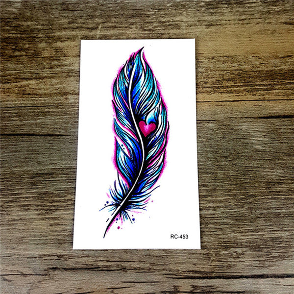 Colorful Butterfly Fox Feather Body Art Sexy Harajuku Waterproof Temporary Tattoo For Man Woman Henna Fake Flash Tattoo Stickers