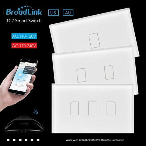 Broadlink TC2 US/AU 2017 New Arrival Smart Home RF Touch Light Switches 123Gang 110V 220V Remote Control Wall Touch Switch Panel