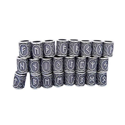 1pcs Viking Runes beads for Beards or Hair Jewelry Making Antique Beads Metal Charms for Bracelets for DIY Pendant Necklace