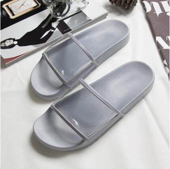 Summer Open Toe Transparent Women Slippers Bathroom Shower Antiskid Flip Flops Thicken Fashion Indoor Female Shoes