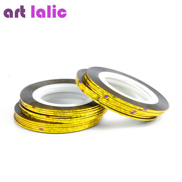 10pcs Striping Tape Line Nail Art Sticker Decoration DIY Decals UV Gel Acrylic Nail Tips