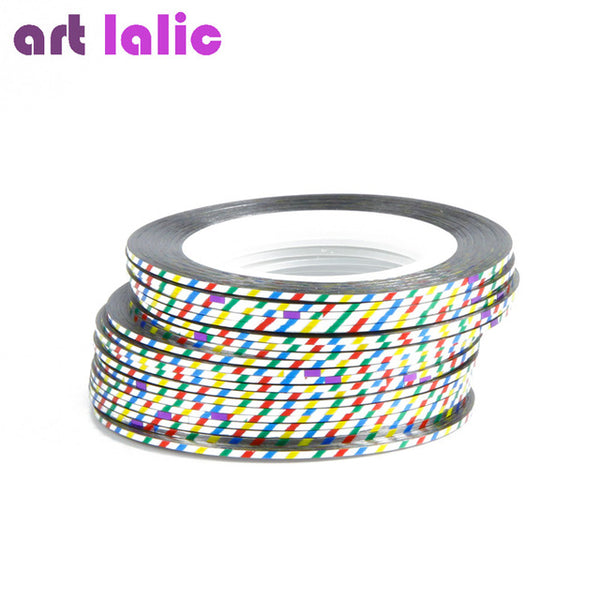 10pcs Striping Tape Line Nail Art Sticker Decoration DIY Decals UV Gel Acrylic Nail Tips