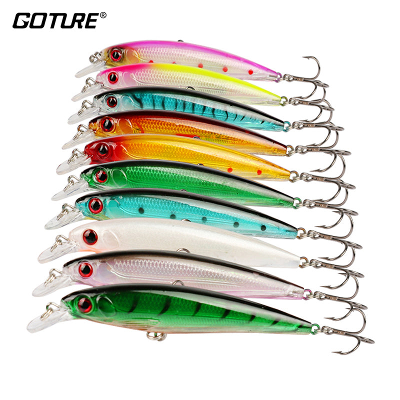 Goture 10pcs/lot 11cm/13.5g Minnow Fishing Lures Wobblers Fishing Lure Crankbait Hard Artificial Bait Trout Pink Lures 10 Colour