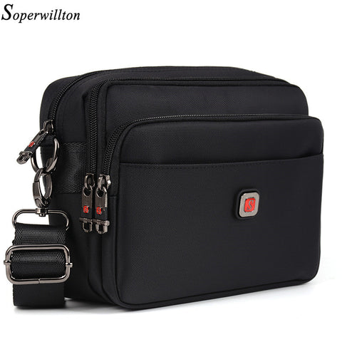 Soperwillton Brand Men's Bag Oxford Zipper Messenger Bag Crossbody Man Famous Brand Design Black Male Bag Bolsa Masculina #1053