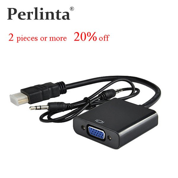 HDMI TO VGA With Audio Cable Adapter,Gold Plated High-Speed 1080P HDMI to VGA Converter Adapter Male to Female For PC Laptop