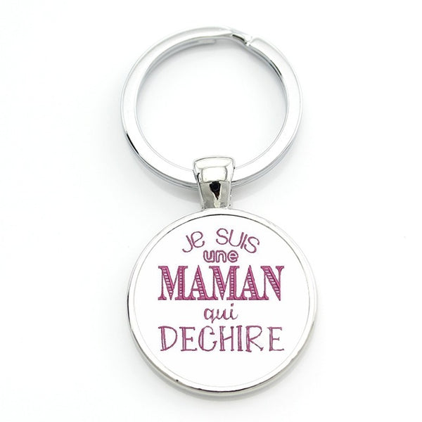 TAFREE merci maitresse key chain ring holder fashion silver color glass metal keychain for men women jewelry teachers gift CT278