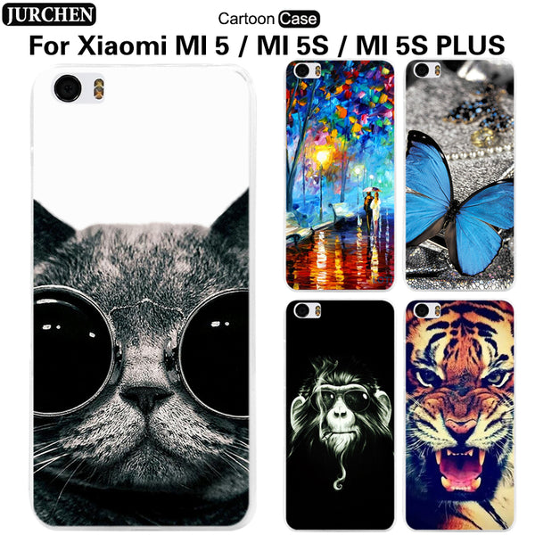 JURCHEN Case For Xiaomi MI5 MI 5S Plus Case Cartoon Soft Silicone Back Cover For Xiaomi mi5s plus mi 5 s m5splus mi5 pro Cover