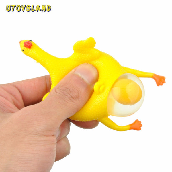 UTOYSLAND Laying Egg Hens Chicken Funny Relax Toys With Ring fidget toys - Yellow