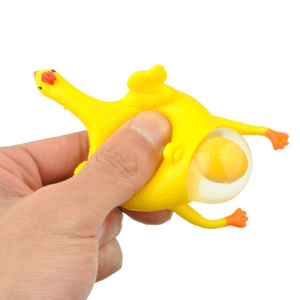 UTOYSLAND Laying Egg Hens Chicken Funny Relax Toys With Ring fidget toys - Yellow