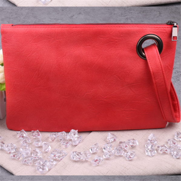 Fashion solid women's clutch bag leather women envelope bag clutch evening bag female Clutches Handbag free shipping