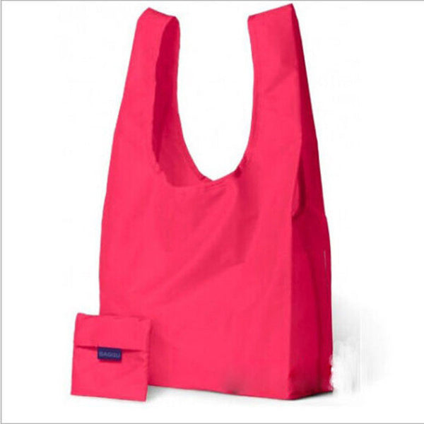New Square Pocket Shopping Bag Candy 11 colors Available Eco-friendly Reusable Folding Handle Polyester Bag