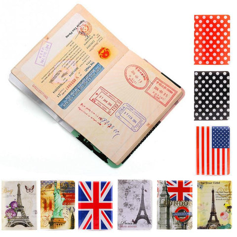 2016 fashion Europe Style 3D Passport Holder PVC Travel Passport Cover Case 14*9.6cm Card & ID Holders 10 styles