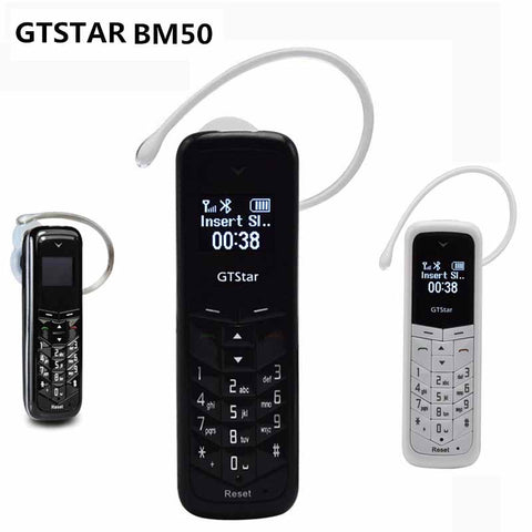 GT GTSTAR BM50 Wireless Bluetooth Headset Dialer Stereo 0.66'' mini Earphone Pocket Mobile Phone SIM Card Dial Call Headphone