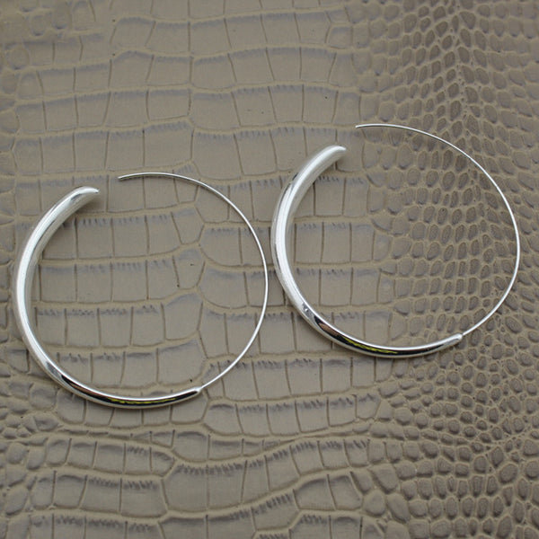 Trusta 1Pair Fashion New Gold /Silver Tone Earring 1.6"X1.6" Hoop Stud Girls Lady ZZN wholesale price lots