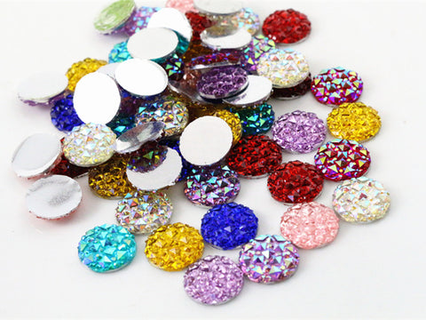 New Fashion 40pcs 12mm Mix Colors Flat back Resin Cabochons Cameo Jewelry Accessories Supplies Wholesale Supplies