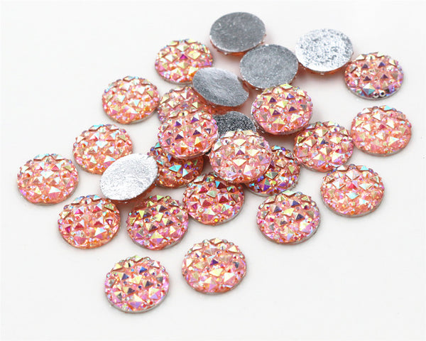 New Fashion 40pcs 12mm Mix Colors Flat back Resin Cabochons Cameo Jewelry Accessories Supplies Wholesale Supplies