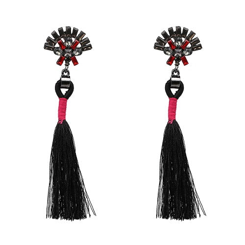 JUJIA 2017 trendy statement fashion earrings rope tassel stud MULTICOLOURED POMPOM EARRINGS women jewelry Fringing earrings