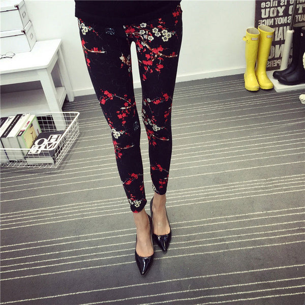 BIVIGAOS Spring Summer Womens Fashion Black Milk Thin Stretch leggings Colored Stars Graffiti Slim Skinny Leggings Pants Female