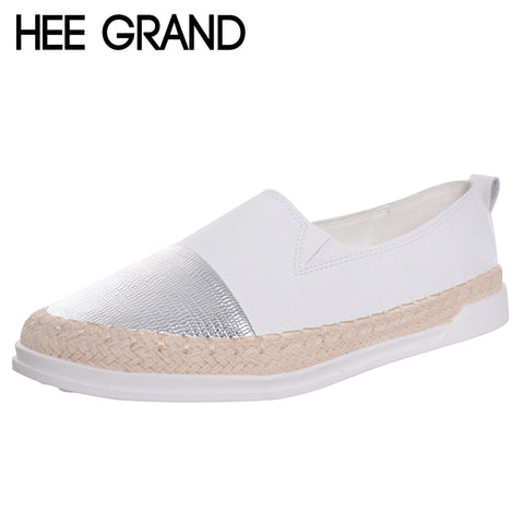 HEE GRAND Glitter Loafers 2017 Summer Slip On Flats Fisherman Shoes Woman Casual Spring Women Flat Shoes Plus Size 35-43 XWD4898