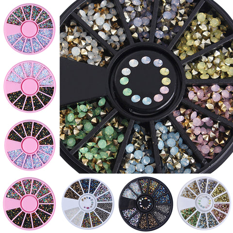 Chameleon Stone 3D Nail Art Decoration in Wheel Irregular Beads Nail Rhinestone Mixed Color Caviar Beads Flat Bottom Nail Studs