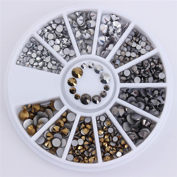 Chameleon Stone 3D Nail Art Decoration in Wheel Irregular Beads Nail Rhinestone Mixed Color Caviar Beads Flat Bottom Nail Studs