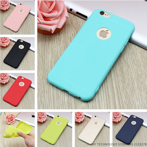 New Arrival Case For iPhone 7 Transparent Candy Colors Soft TPU Silicon Phone Cases For iPhone 6 6S 5 5S SE 7 Plus Coque Capa