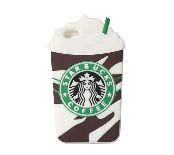 3D Cartoon Silicon Starbuck Coffee Cup Phone Cases For iPhone 4 4S 5 5S SE 6 6S 7 For Samsung Galaxy S3 S4 S5 S6 S7 Edge Plus