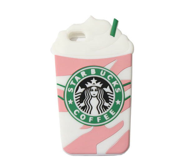 3D Cartoon Silicon Starbuck Coffee Cup Phone Cases For iPhone 4 4S 5 5S SE 6 6S 7 For Samsung Galaxy S3 S4 S5 S6 S7 Edge Plus