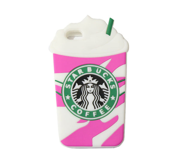 3D Cartoon Silicon Starbuck Coffee Cup Phone Cases For iPhone 4 4S 5 5S SE 6 6S 7 For Samsung Galaxy S3 S4 S5 S6 S7 Edge Plus