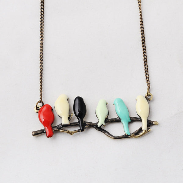 Artilady new lovely bird on branch necklace fashion pendant women necklace jewelry NM