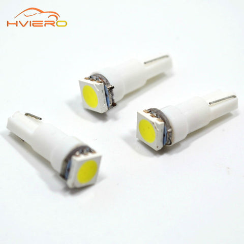 10X T5 5050 1SMD Wedge Dashboard Led White Red Blue Green Yellow Pink Car Auto Light Interior Dashboard Bulb Side Lamps DC 12V
