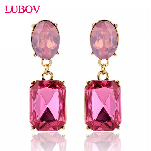 Multicolor Square Candy Drop Earrings Pendant Fashion Jewelry for Women 2016 New Fashion Party Wedding Engagement Earrings