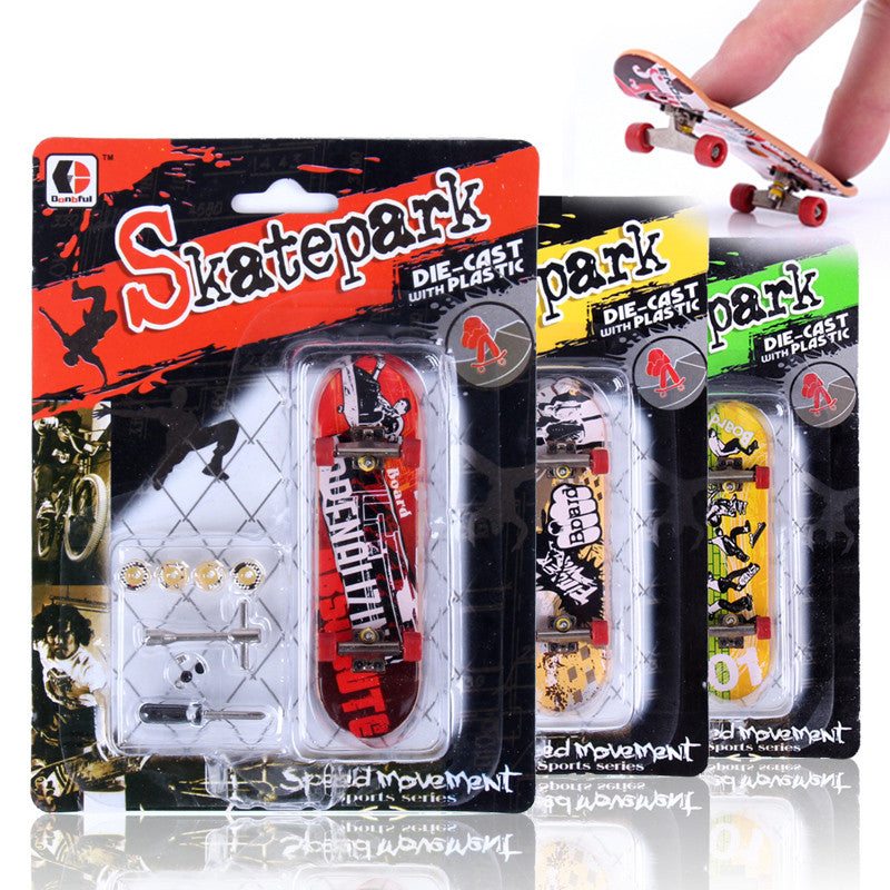 Mini Finger Skateboard Fingerboard Alloy Stents Scrub Finger Scooter Skate Toy for Kids