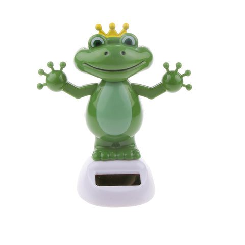 Hot Sale Solar Power Dancing Frog Doll Car Interior Ornament Home Decoration Birthday Gift for Kid Children Adults Collectible