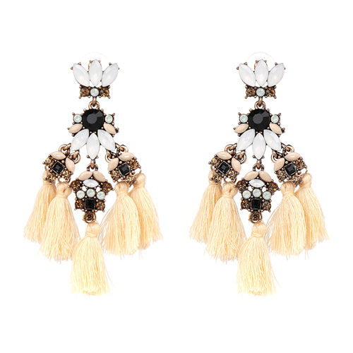 JUJIA MINI FALCON Tassel Earring Make a boho luxe statement fashion fringed statement stud earring Fringing earrings jewelry