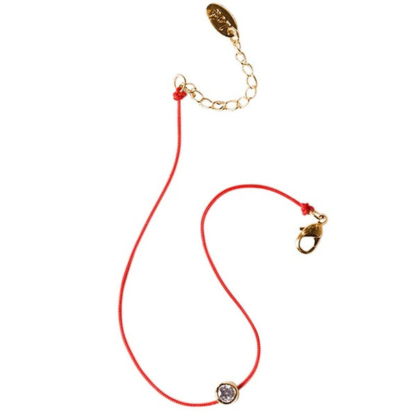 Women Bracelets Red String Hand Rope Simple One Crystal 2 Colors Fashion KUNIU Jewelry New Arrival Bracelets for Lovers