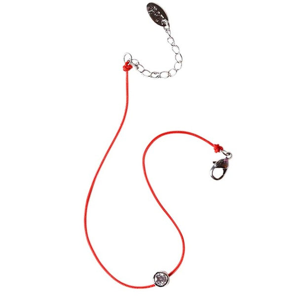 Women Bracelets Red String Hand Rope Simple One Crystal 2 Colors Fashion KUNIU Jewelry New Arrival Bracelets for Lovers