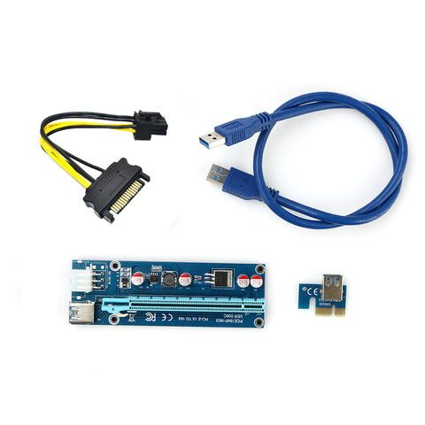 USB 3.0 PCI-E Express 1x To 16x Extender Riser Card Adapter with 15pin to 6PIN Power SATA Cable For BTC bitcoin mining miner