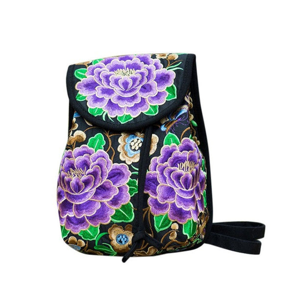 WALLIKE brand Lady New Embroidery Unique Nice School Bag Ethinic Travel Rucksack Shoulder Bags Women National Style Backpack