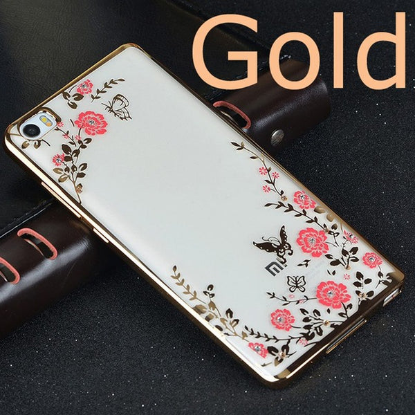 Luxury Flower Diamond TPU Case For Xiaomi Mi 6 5S Plus 5C 5 4S 4C 4I Mi5S Mi5 Max Redmi 4 Prime 4A Note 4 4X 3 2 Pro 3S 3X Cover