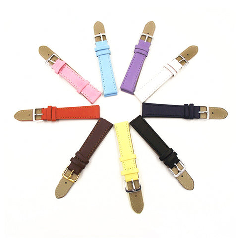 Plain weave PU leather strap Watchband 12mm, 14MM, 16MM, 18MM, 20MM watch band 2017 new Candy colors clock Straps for watches